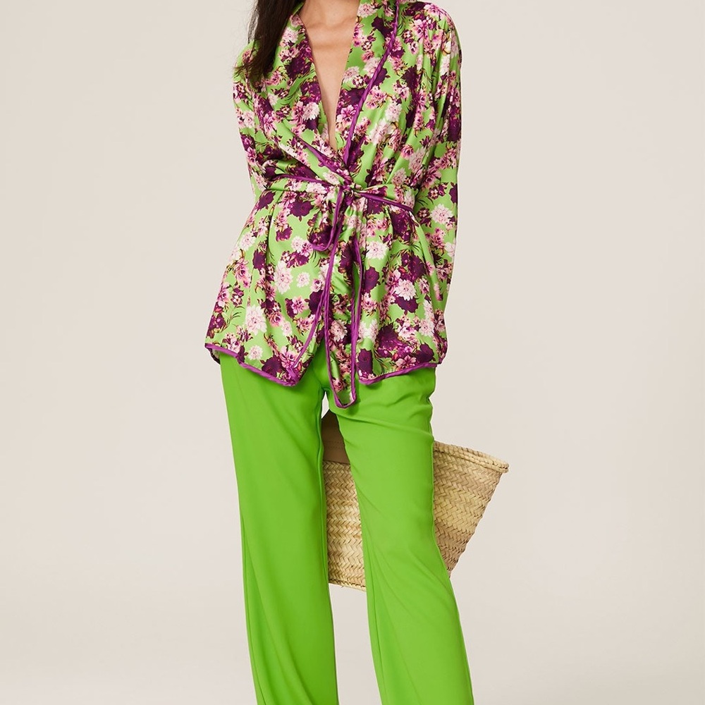 Giovanna Nicolai Silk Floral Wrap Top 40